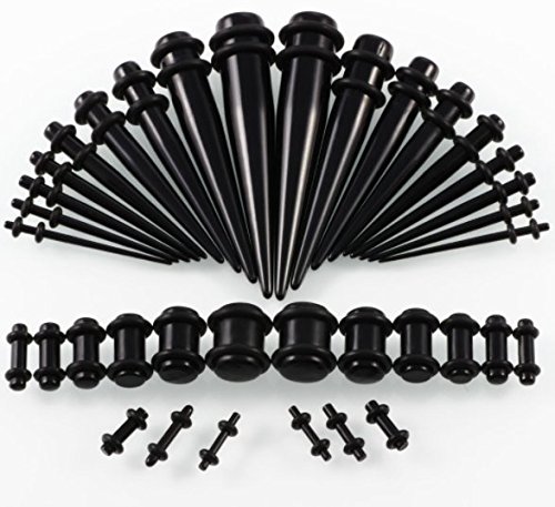 srovfidy camillas oído Starter Kit 36pc Taper Kit con enchufe doble juntas tóricas 14 g-00G estiramiento