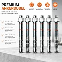 M6 x70mm - 10 Stück/Schwerlastanker OPTION 7 Bolzenanker verzinkt mit ETA Zulassung in Industriequalität Ankerbolzen Keilanker Schwerlastdübel – Ansicht 2