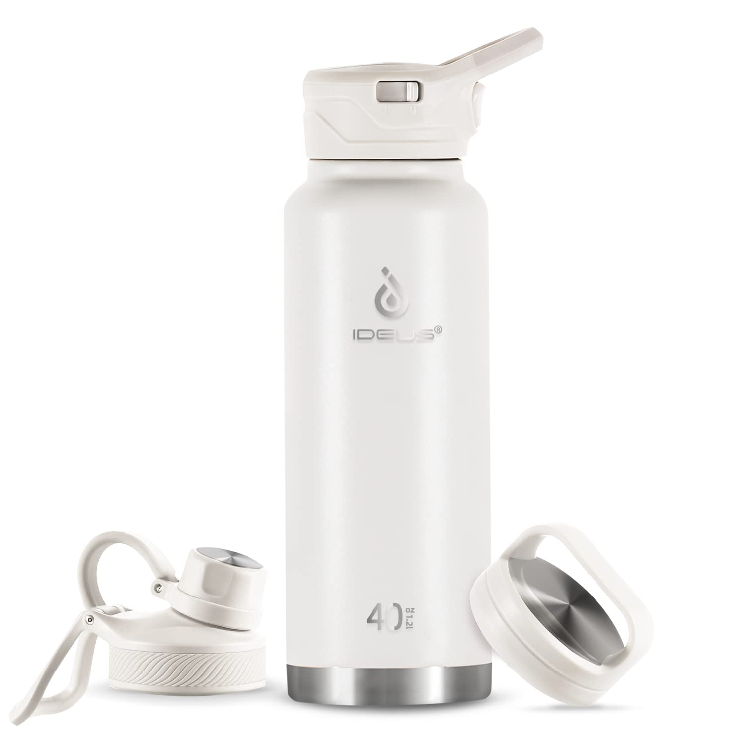 IDEUS Vacuum Insulated Water Bottle 1140ml/40oz, Leak-Proof Stainless Steel Water Bottle, Double Wall Flask
