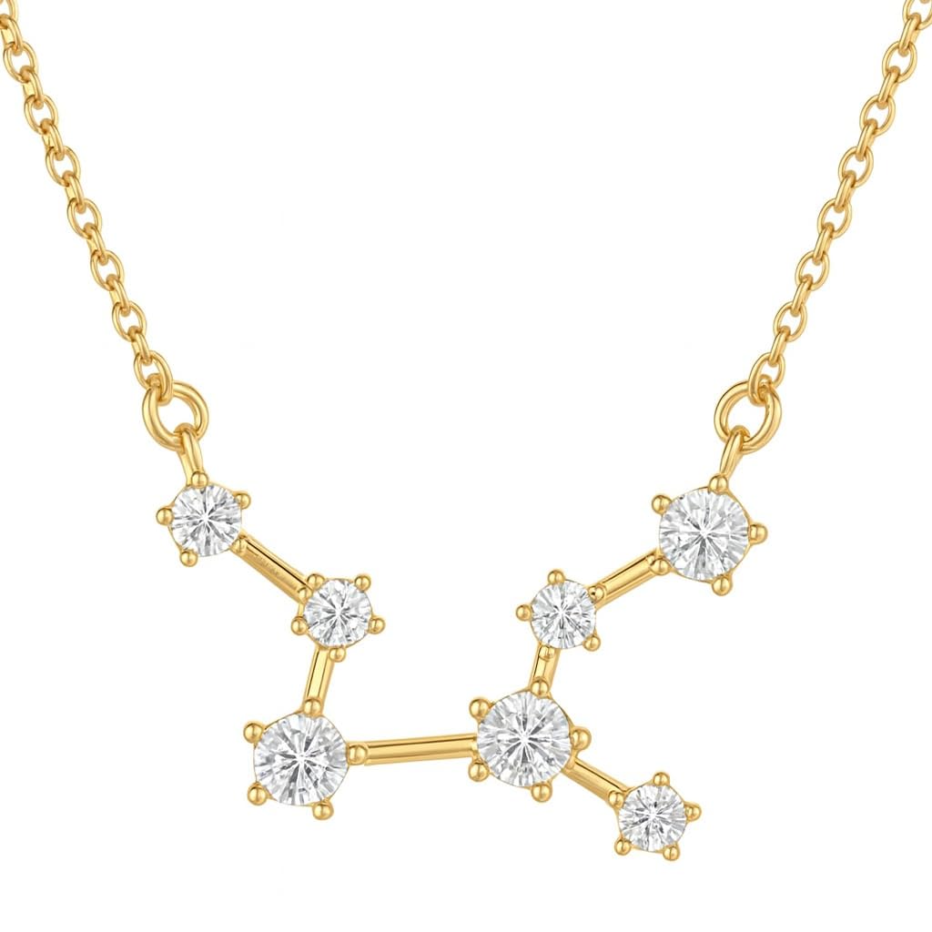 Sakrami Collier Constellations Vierge avec Zirconiums Cubiques en Argent 925 + Boîte cadeau personnalisée - Noël Anniversaire Fête des Mères Pour Épouse Amis Anniversaire