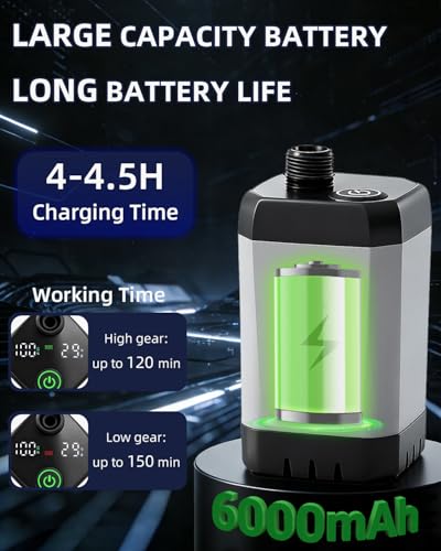 Ducha portátil 2026 con calentador para camping, bomba recargable con batería 6000mAh y pantalla LED, 3 modos de rociado, cubo plegable de 5 galones, ducha exterior para viaje, RV, baño de mascotas y lavado de autos miniatura 4