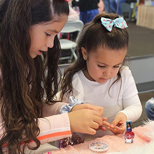 Townley Girl Barbie Movie 18 Piece Kids Water-Based Nail Polish Activity Makeup Set, Includes Nail Polish With Nail Gems Wheel And Nail File For Parties, Sleepovers And Makeovers #TOP6