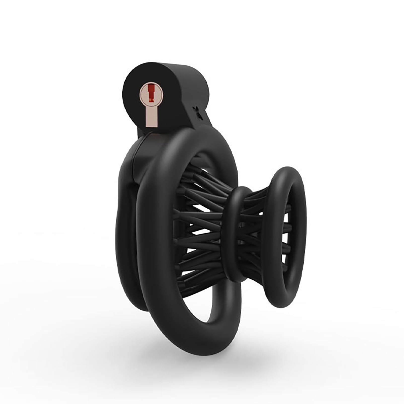 SeLgurFos Ceintures de Chasteté Négative Cage de Chasteté Hommes avec 4 Cock Rings BDSM Jouets Sexuels (Black)