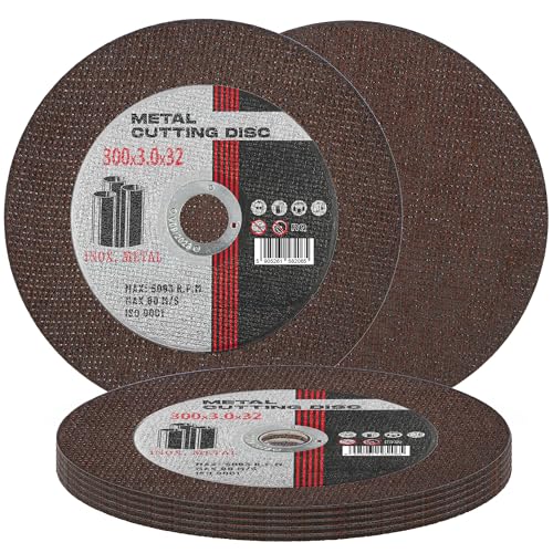 5x Disco de Corte Metal 300 mm x 32 x 3,0 mm Acero Metálico INOX Hierro Chapa Discos Amoladora Angular Herramientas Eléctricas