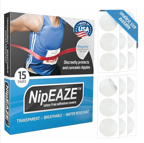 NipEaze - 15pairs - The Original Transparent Nip Protector - Nipple Chafing Prevention - Running Gear (Regular / 15pairs)