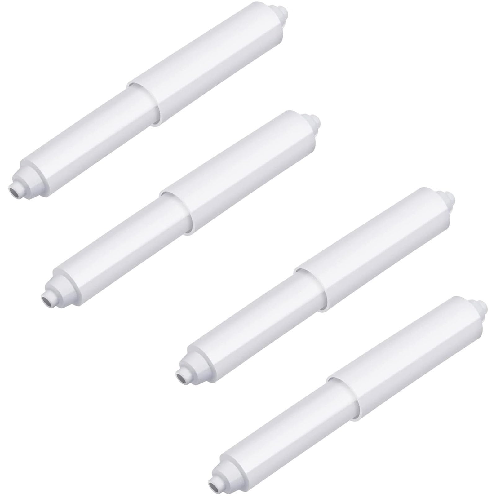 4Pcs Plastic Toilet Tissue Roll Holder, Toilet Roll Holder White,Spring Loaded Toilet Roll Holder Insert in Bathroom Replacement Roller Spring Loaded Spindle for WC(White)