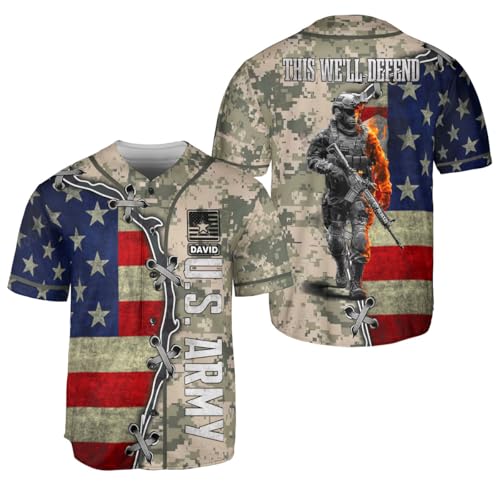 Camiseta de béisbol personalizada para veteranos para hombres, camiseta del ejército de EE. UU., camisetas para el Día de los Veteranos para papá, abuelo miniatura 1