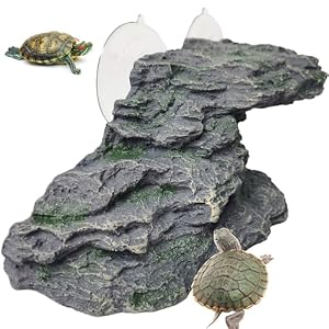 Kathson Schildkröte Kletterrampe Stein Aquarium Ornament
