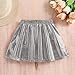 Metallic Skater Skirt for Girls Summer Sparkly Shiny Flared Holographic A-Line Mini Skort for 4-15 Years