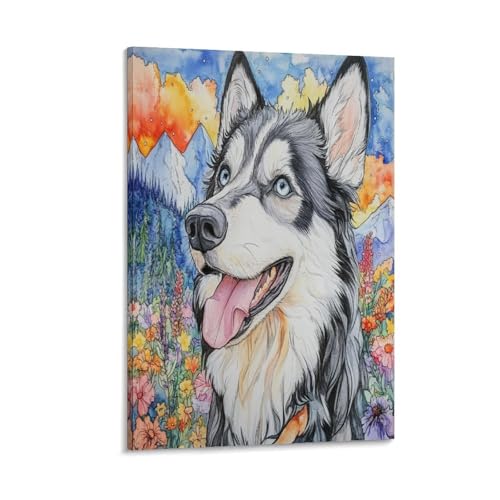 Tableau Malamute d'Alaska pour sublimer l'ambiance d'une chambre moderne