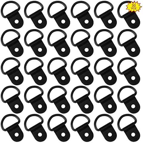 30 Pieces D Ring Tie Downs , Stainless Steel Lashing Rings Forged Lashing Ring Black D-shaped Tie Down Anchors for Cargo Trailers Trucks (36cm x 25cm) Cover