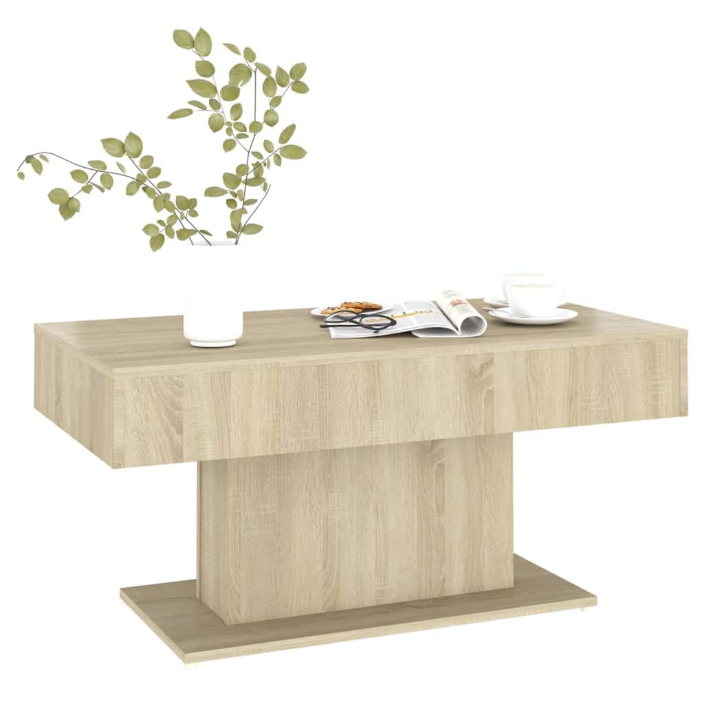 Tavolino Da Salotto FIRBNUS In Truciolato Rovere Sonoma – 50x26x50 Cm, Ripiano Superiore E Vano A Giorno, Facile Da Pulire, Montaggio A Parete Per Sicurezza