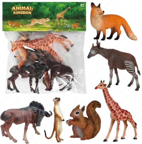 Image of SHAKTISM Farm Animal Toys Set - Realistic Farm Animal Figures for Kids, Educational Playset for Ages 3+ - Durable Plastic Toy Animals for Preschool & Toddler Learning (12041 Animal Kigdom)