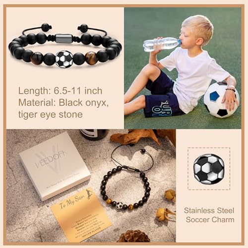 VEEDOFA Basketball Baseball Football Soccer Gifts for Teen Boys Son, Bracelet for Boys - Birthday Valentines Day Graduation Back to School Christmas Gifts - Image 5
