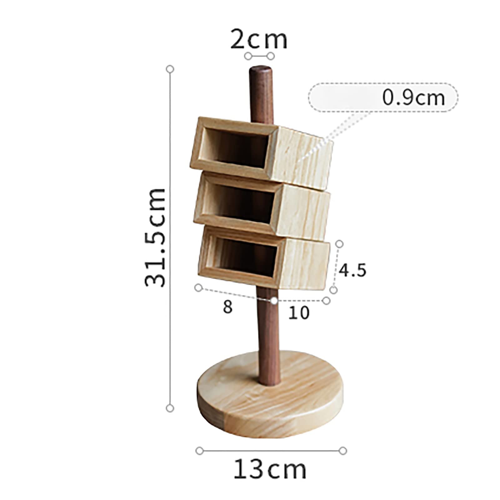 Bleistifttopf aus Holz Stifthalter aus massivem Holz, schräg, multifunktionaler, kreatives Büro für Homeoffice(Natural2)