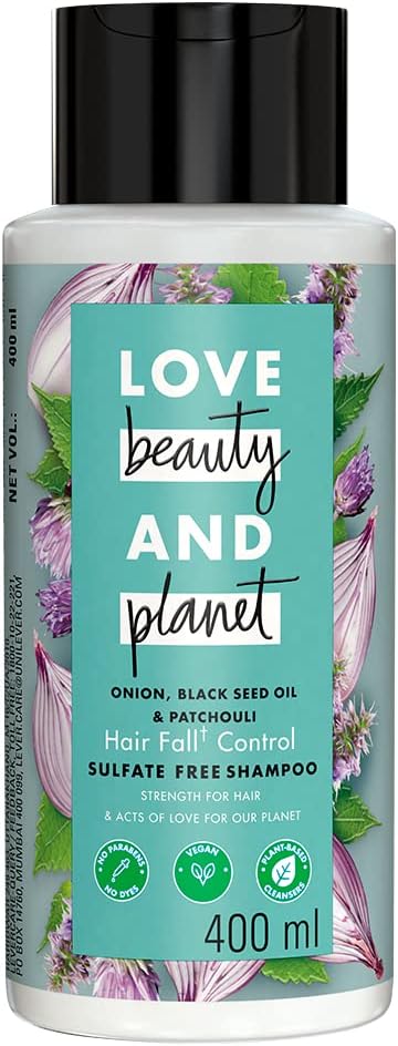 Onion & Blackseed Oil Sulfate-Free Hairfall Control Shampoo With Patchouli Essential Oil - No Parabens, No Dyes - 400 ml