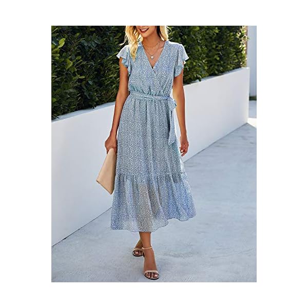 BTFBM-Women-Summer-Bohemian-Floral-Casual-Wrap-V-Neck-Ruffle-Cap-Sleeveless-Belt-A-Line-Pleated-Hem-Swing-Midi-Sun-Dress BTFBM Women Summer Bohemian Floral Casual Wrap V Neck Ruffle Cap Sleeveless Belt A-Line Pleated Hem Swing Midi Sun Dress (Light Blue, Medium)