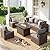 7 Piece Patio Furniture Set with 42" Fire Pit Table Outdoor Sectional Conversation Sofa Set with Coffee Table and Comfortable Cushions, Grey