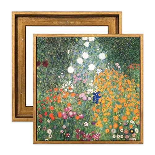 Image of Vintage Gold 6x6 Canvas Floater Frame for Oil Paintings,0.9 inch Deep