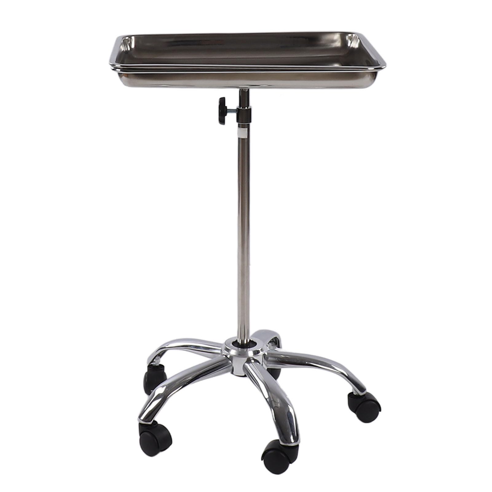 Plateau de Salon Relevable avec roulettes, Réglable en Métal en Acier Inoxydable, Mobile, pour Coiffeurs et Magasins Médicaux