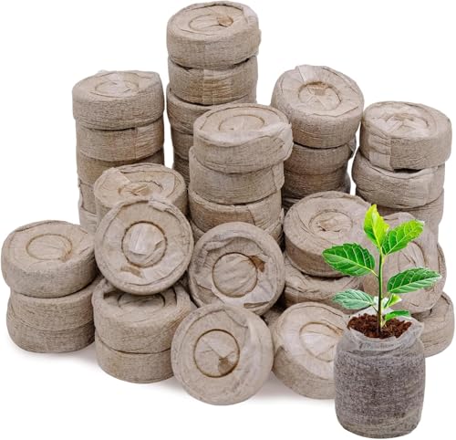 50 Stück Kokos Quelltabletten, Kokosquelltabs für Pflanzen, Anzuchthilfe aus kokosfasern, Kokoserdeâ€¦ – Miniatur