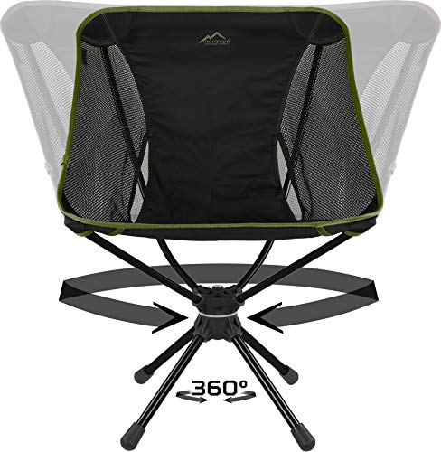 normani Camping Swivel Chair 360 Degree Swivel Folding Chair with Swivel and Mesh Lining Fishing Chair Load Capacity 120 kg / Weight: 1116 g - Image 8
