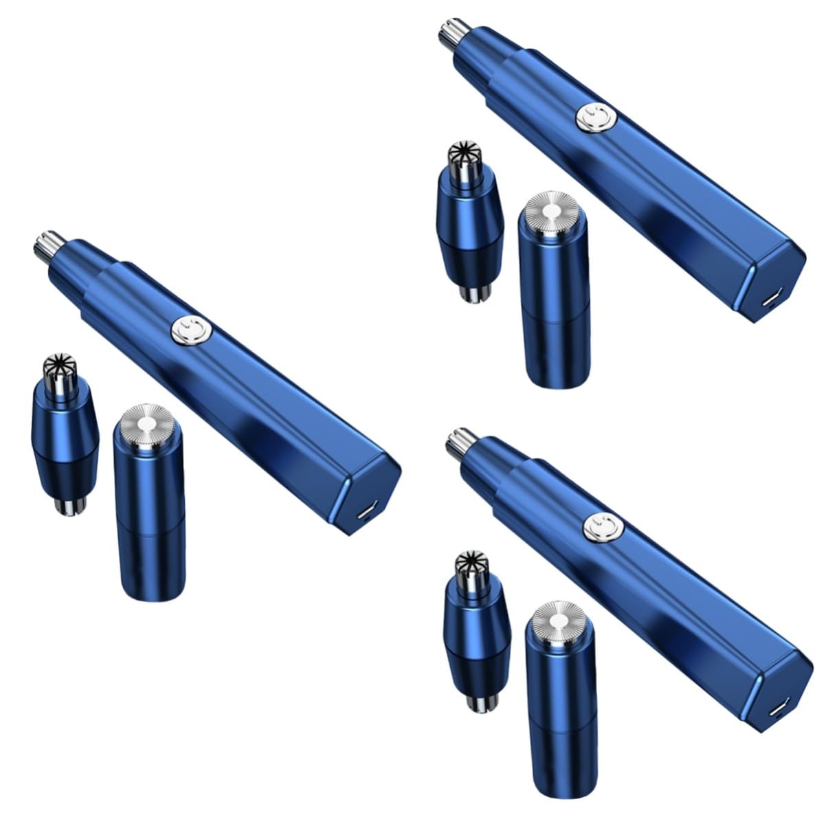 FRCOLOR 3 Juegos De Depiladoras Eléctricas Para Cejas Nariz Barba Y Rostro De Pvc Color Azul
