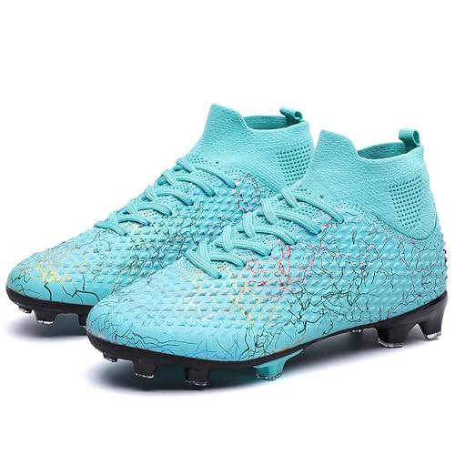 Image of Men's Soccer Shoes High-Top Soccer Cleats Outdoor Breathable Athletic Professional Spikes Youth Boys Football Shoes Unisex