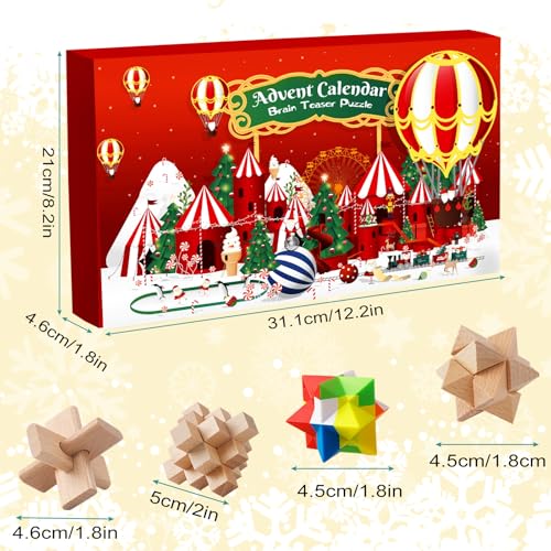 Calendrier-de-lAvent-2024-Casse-Tete-24-jours-de-Noel-avec-Casse-Tetes-en-Plastiques-et-en-Bois-Puzzles-3D-Tests-de-QI-et-Jeux-de-Demelage-pour-Enfants-Filles-Garcons-Adolescents-et-Homme Calendrier de l'Avent 2024 Casse-Tête - 24 jours de Noël avec Casse-Têtes en Plastiques et en Bois, Puzzles 3D, Tests de QI et Jeux de Démêlage pour Enfants, Filles, Garçons, Adolescents et Homme – Image 6
