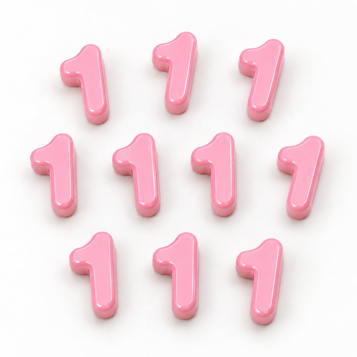 Number Beads, 10pcs Number Beads for Bracelets with 6mm Large Hole, Number Bead for DIY Jewellery Making, Keychains and Paracord Crafts(Light Pink, Number 1, 10)