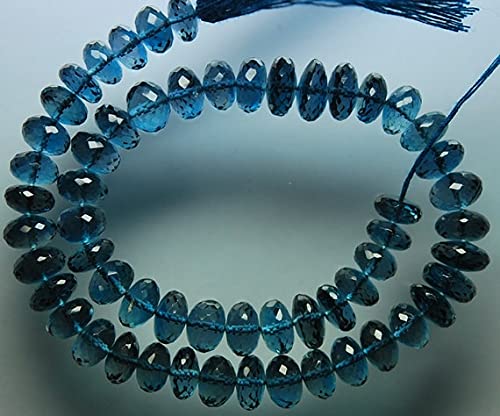 Fil de topaze London blue facettée de 54 carats pour réparer ou personnaliser un collier