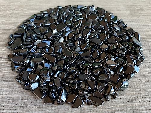 Image of GAF TREASURES 2 oz Lot Natural Semi Tumbled Gemstone Chips, Crushed Mini Crystals, Undrilled Crystal Chips (Shungite)