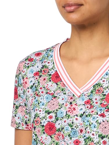 Image of Nautica Women's Solid V-Neck Short Sleeve T-Shirt Shirt