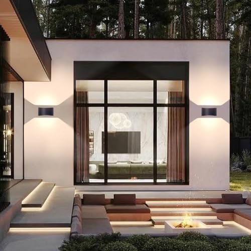 Image of KICAAO Modern LED Wall Sconce,Warm White 3000K,Hardwired Indoor Wall Lights Set of 2 Up and Down Wall Mount Light for Living Room Bedroom Hallway Corridor Conservatory(with G9 Bulbs) (Black-4PCS)