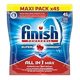Desatascador Finish Powerball Todo en 1 Doypack lavavajillas 45 Pastilles