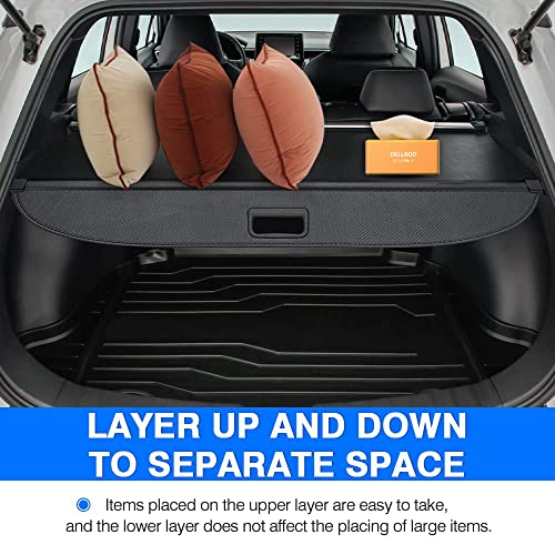 Powerty Cargo Cover for 2022-2025 Toyota Corolla Cross SUV Accessories Retractable Trunk Cover Rear Trunk Security Cover Shielding Shade Black（Not for Corolla） by Powerty - Image 5