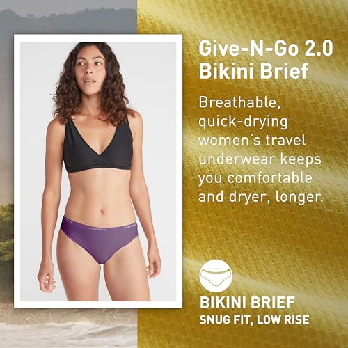Image of ExOfficio Women's Give-N-Go 2.0 Bikini Cut Brief 2-Pack - Breathable Durable Easy Care Travel Underwear