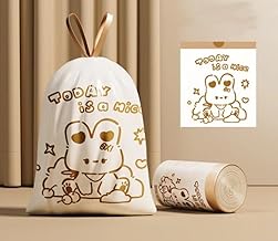 Sturdy and tall kitchen Drawstring trash bags, used for office, kitchen, bedroom trash cans, colorful portable sturdy garbage bag, garbage basket bag (45 x 52 CM)