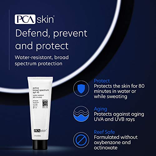 Pca Skin Active Broad Spectrum Spf 45 - Zinc Oxide Water-Resistant Face & Body Sunscreen Lotion, Reef-Friendly, Oxybenzone & Oil-Free Formula (3 Fl Oz) #TOP1