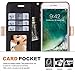 iPhone 8 Plus Case,iPhone 7 Plus Case, WWW [ Mirror Series] RFID-Resisting PU Leather Case Kickstand Flip Case with Card Slots and Mirror for iPhone 7 Plus/8 Plus Black