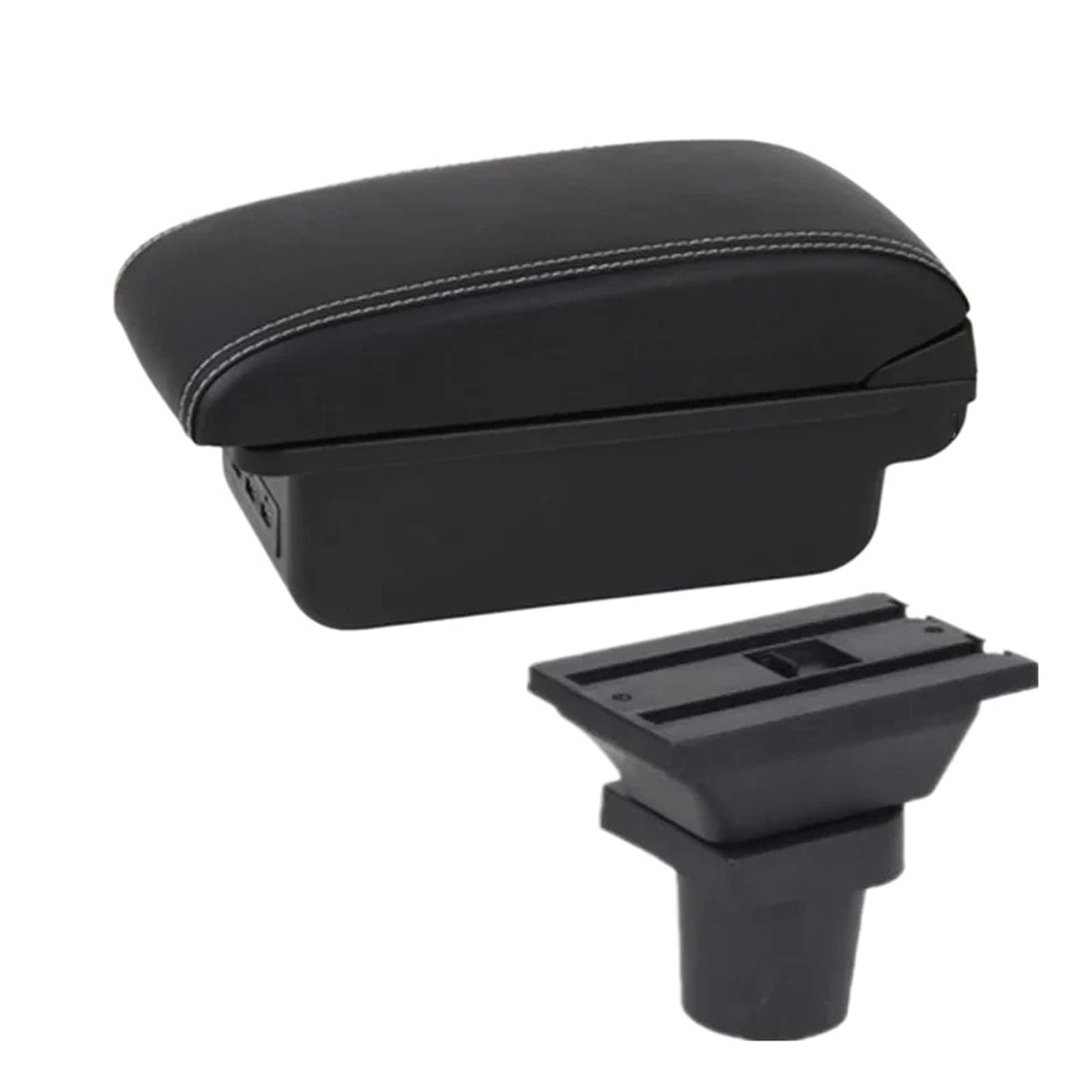 Umdjju B3 White Line 3Usb For Focus Mk1 Car Armrest Box Center Storage Interior Dedicated Retrofit Accessories Car Centre Console Armrest Box(B3 White Line 3Usb)