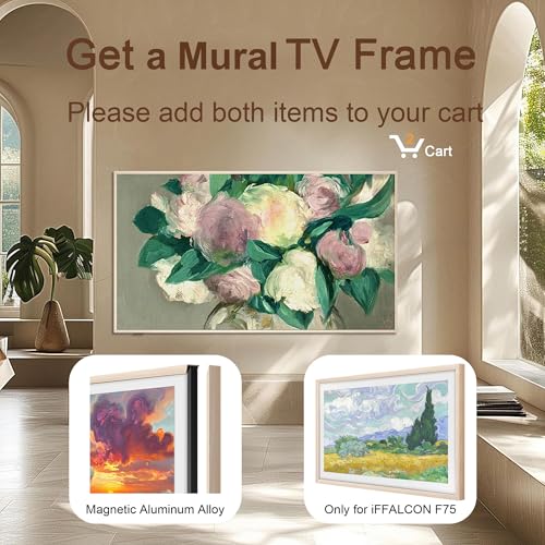 Image of iFFALCON 75-Inch Class QLED 4K F75 Smart TV, Ultra-Slim 1.1'' Floating Picture Frame TV, Seamless Wall-Mount Installation | Dolby Vision IQ, 144Hz, Google TV, Alexa | Works w /Legacy Devices