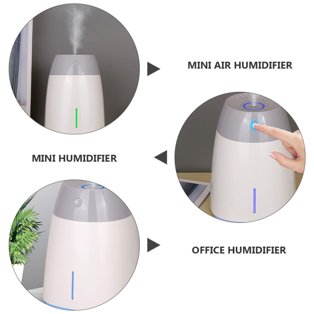 Garneck Umidificatore Umidificazione Efficiente 800ml Grande Capacità Batteria 1800 Mah Silenzioso in Abs per Cucina e Sala da