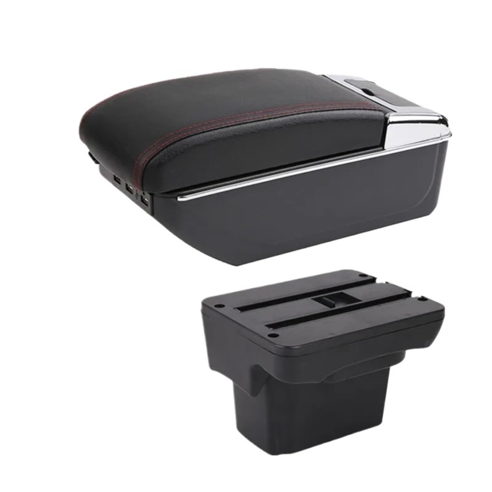 NOKRGQW Car Armrest Box For Chevrolet For Cruze For Holden 2009-2015 Car Armrest Box Centre Storage With USB Port Retrofit Accessory(C1 red line 7USB)