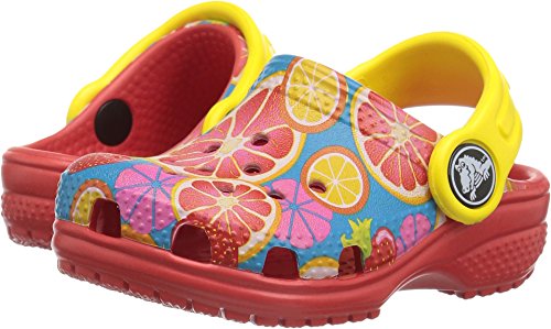 Image of Crocs Kids' Classic Fruit K Clog, Flame, 7 M US Toddler