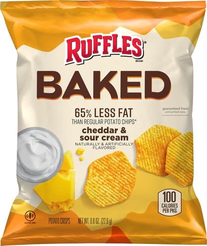 Miniatura 2 de Baked Ruffles Oven - Papas fritas horneadas, sabor a queso cheddar y crema agria, 0.8 onzas (paquete de 60)