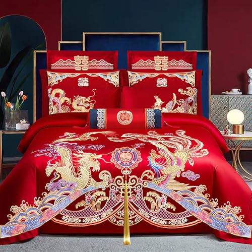 KIRYU Chinese Traditional Wedding Bedding Sets Asian Dragon