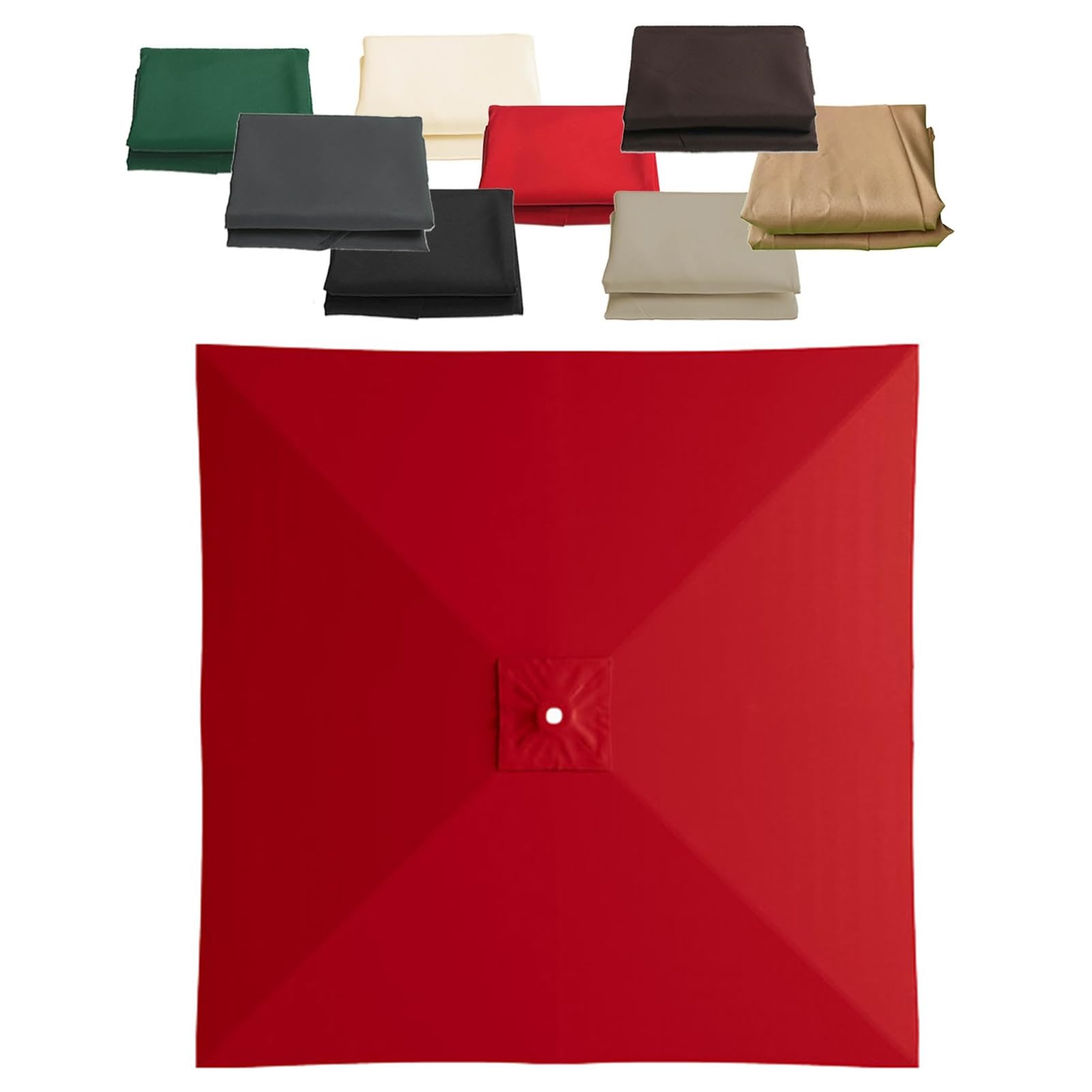 GAOXIAO Sun Umbrella Replacement Canopy, Outdoor Parasol Canopy Fabric Cover Anti-UV Garden Cantilever Offset Top Cover Cloth for Patio Backyard Courtyard Lawn Red 2.5m 8ribs