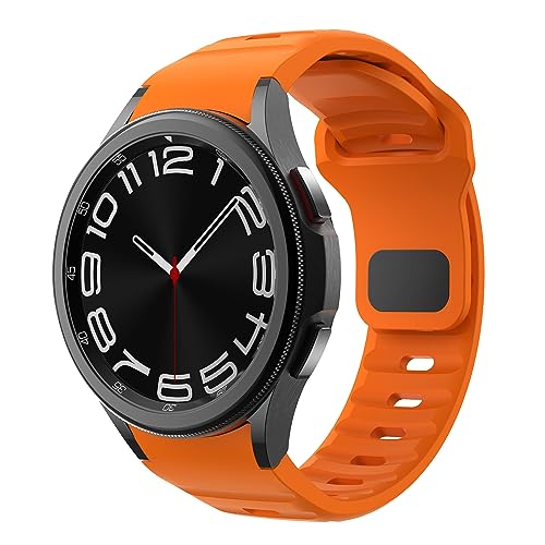 Correas para Samsung Galaxy Watch 7/6/5/4 40mm 44mm/Watch 6 Classic 47mm 43mm/Watch 5 Pro 45mm/Watch 4 Classic 46mm 42mm/FE 40mm,Correa de 20mm Silicona Deportiva para Samsung Watch 6 5 4, Naranja