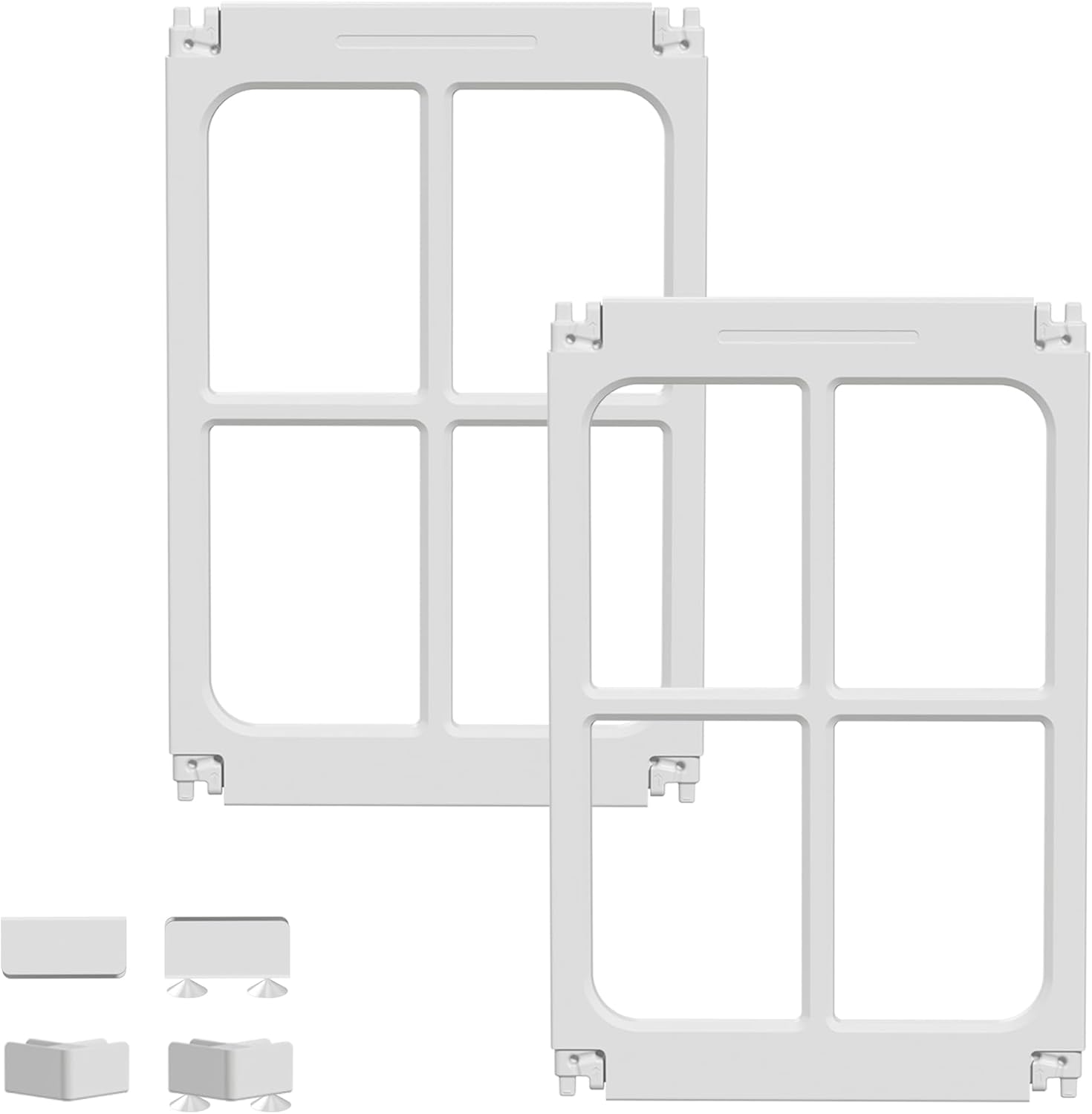 Acrylic Dog Playpen Indoor, Clear Puppy Playpen with Door, Easy Assemble Dog Play Pen, Pet Fence – Easy to Clean (White, 24" H, 2 PCS) White 2PCS